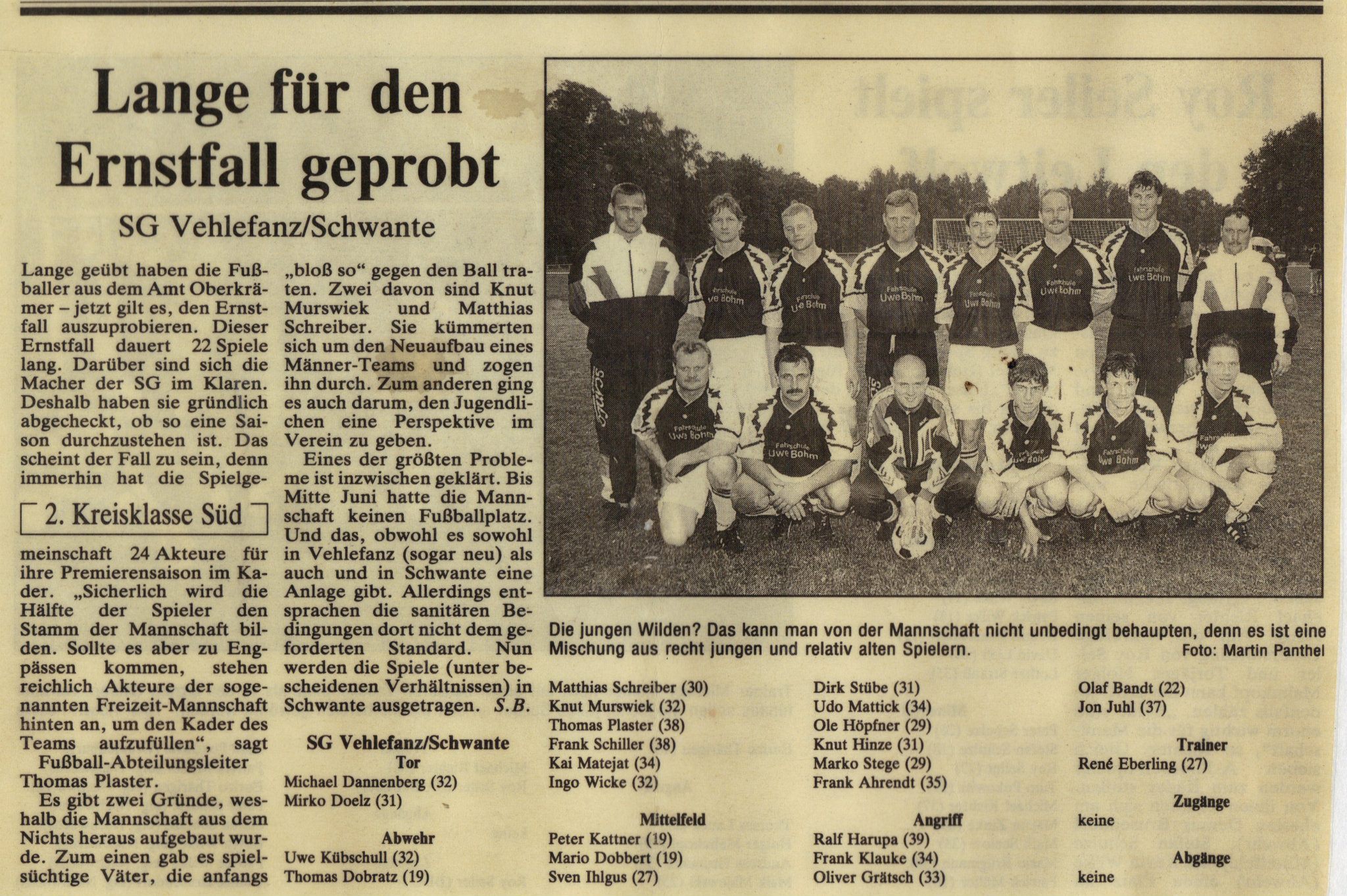 SG Vehlefanz/Schwante: Lange für den Ernstfall geprobt